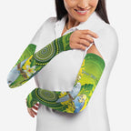 Personalised Budgerigar Australia and Golden Wattle Arm Sleeves Budgie Aboriginal Art - Aussie Hoodie