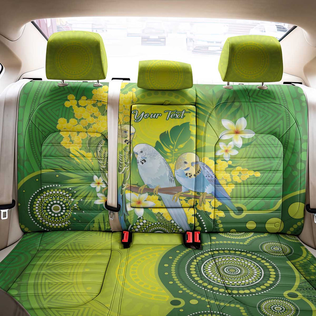 Personalised Budgerigar Australia and Golden Wattle Back Car Seat Cover Budgie Aboriginal Art