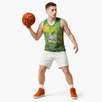 Personalised Budgerigar Australia and Golden Wattle Basketball Jersey Budgie Aboriginal Art - Aussie Hoodie