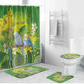 Personalised Budgerigar Australia and Golden Wattle Bathroom Set Budgie Aboriginal Art - Aussie Hoodie