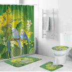 Personalised Budgerigar Australia and Golden Wattle Bathroom Set Budgie Aboriginal Art - Aussie Hoodie