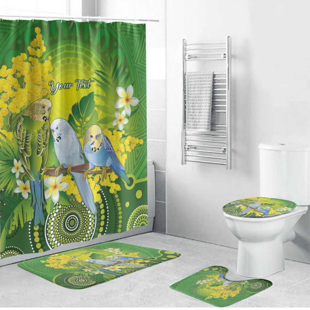 Personalised Budgerigar Australia and Golden Wattle Bathroom Set Budgie Aboriginal Art - Aussie Hoodie