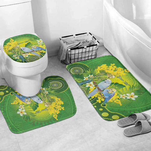 Personalised Budgerigar Australia and Golden Wattle Bathroom Set Budgie Aboriginal Art - Aussie Hoodie