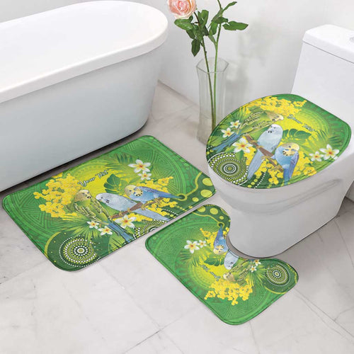 Personalised Budgerigar Australia and Golden Wattle Bathroom Set Budgie Aboriginal Art - Aussie Hoodie