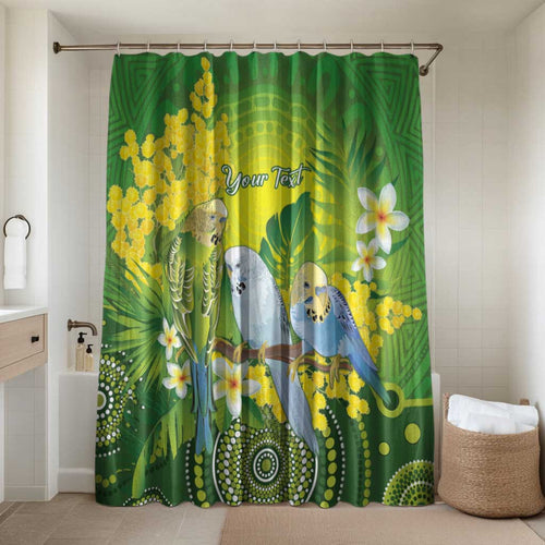 Personalised Budgerigar Australia and Golden Wattle Bathroom Set Budgie Aboriginal Art - Aussie Hoodie