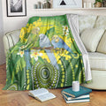 Personalised Budgerigar Australia and Golden Wattle Blanket Budgie Aboriginal Art