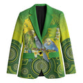 Personalised Budgerigar Australia and Golden Wattle Blazer Budgie Aboriginal Art - Aussie Hoodie