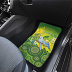 Personalised Budgerigar Australia and Golden Wattle Car Mats Budgie Aboriginal Art