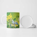 Personalised Budgerigar Australia and Golden Wattle Ceramic Mug Budgie Aboriginal Art - Aussie Hoodie