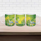Personalised Budgerigar Australia and Golden Wattle Ceramic Mug Budgie Aboriginal Art - Aussie Hoodie