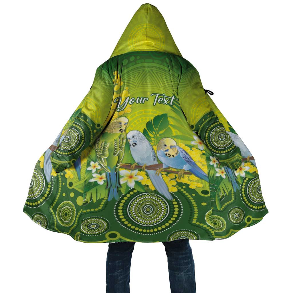 Personalised Budgerigar Australia and Golden Wattle Cloak Budgie Aboriginal Art - Aussie Hoodie