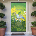 Personalised Budgerigar Australia and Golden Wattle Door Cover Budgie Aboriginal Art - Aussie Hoodie