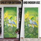 Personalised Budgerigar Australia and Golden Wattle Door Cover Budgie Aboriginal Art - Aussie Hoodie