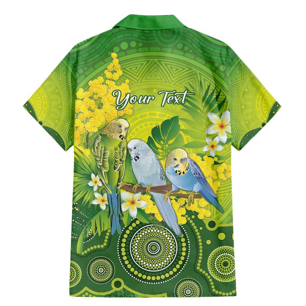 Personalised Budgerigar Australia and Golden Wattle Family Matching Mermaid Dress and Hawaiian Shirt Budgie Aboriginal Art
