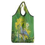 Personalised Budgerigar Australia and Golden Wattle Grocery Bag Budgie Aboriginal Art