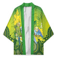 Personalised Budgerigar Australia and Golden Wattle Kimono Budgie Aboriginal Art - Aussie Hoodie