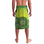Personalised Budgerigar Australia and Golden Wattle Lavalava Budgie Aboriginal Art