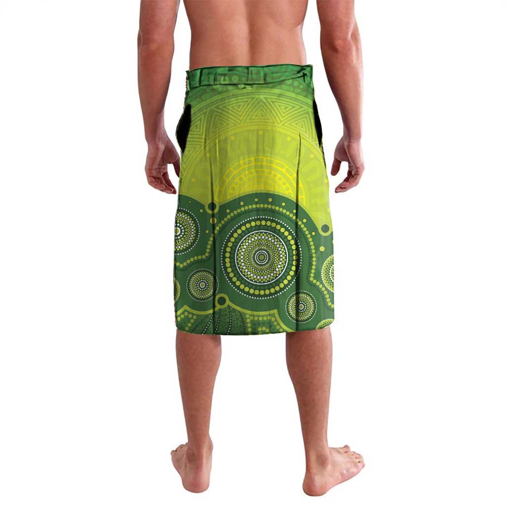 Personalised Budgerigar Australia and Golden Wattle Lavalava Budgie Aboriginal Art