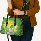 Personalised Budgerigar Australia and Golden Wattle Leather Bag Budgie Aboriginal Art - Aussie Hoodie
