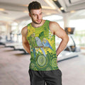 Personalised Budgerigar Australia and Golden Wattle Men Tank Top Budgie Aboriginal Art