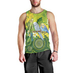 Personalised Budgerigar Australia and Golden Wattle Men Tank Top Budgie Aboriginal Art