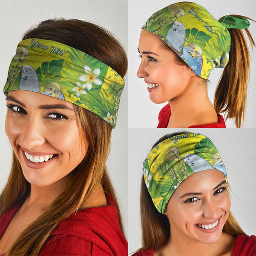Personalised Budgerigar Australia and Golden Wattle Neck Gaiter Budgie Aboriginal Art - Aussie Hoodie