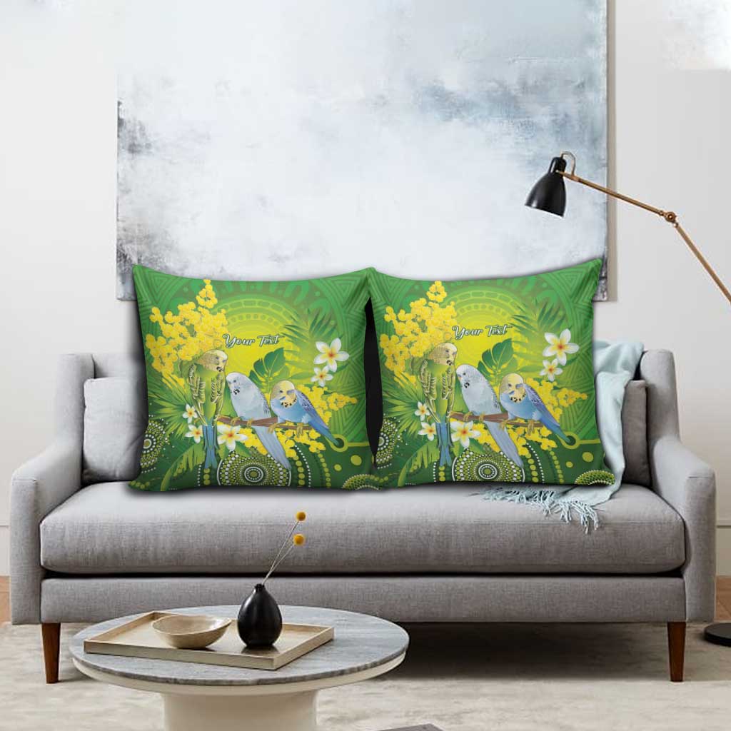 Personalised Budgerigar Australia and Golden Wattle Pillow Cover Budgie Aboriginal Art - Aussie Hoodie