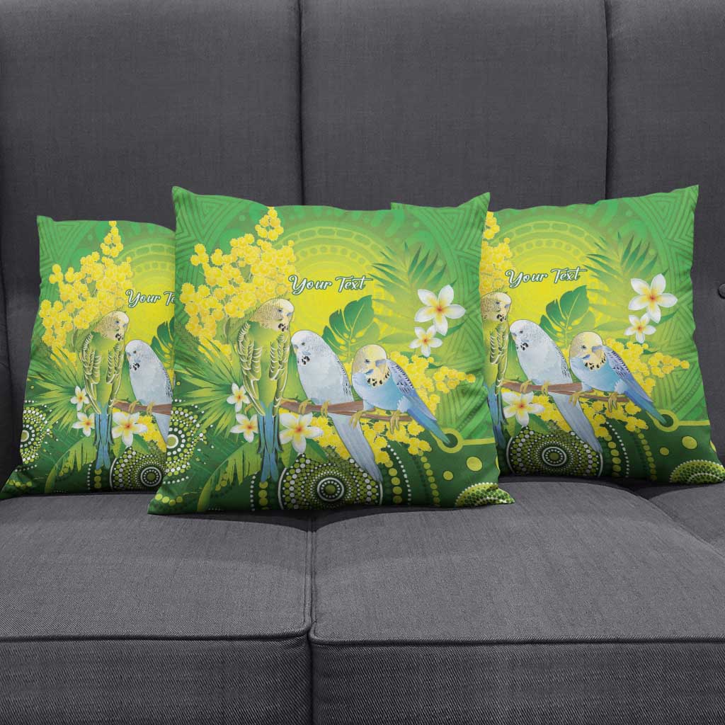 Personalised Budgerigar Australia and Golden Wattle Pillow Cover Budgie Aboriginal Art - Aussie Hoodie