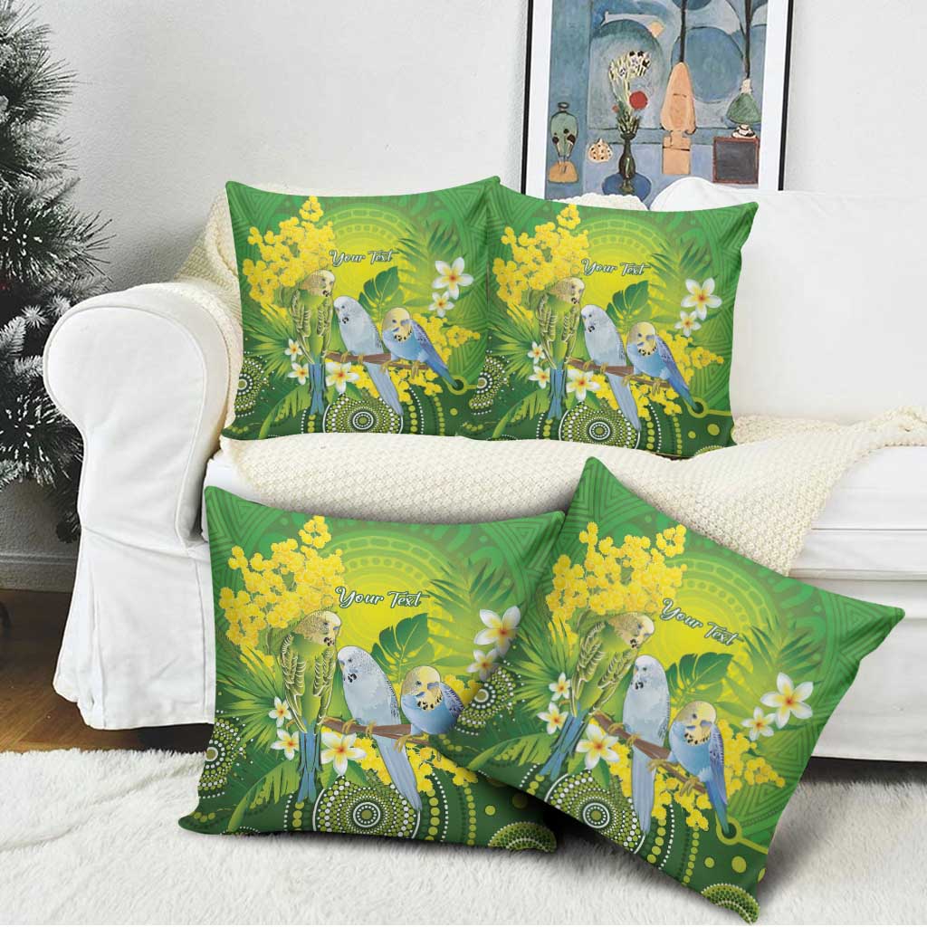 Personalised Budgerigar Australia and Golden Wattle Pillow Cover Budgie Aboriginal Art - Aussie Hoodie