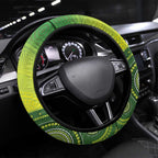 Budgerigar Australia and Golden Wattle Steering Wheel Cover Budgie Aboriginal Art