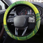 Budgerigar Australia and Golden Wattle Steering Wheel Cover Budgie Aboriginal Art