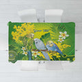 Personalised Budgerigar Australia and Golden Wattle Tablecloth Budgie Aboriginal Art