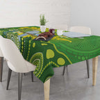 Personalised Budgerigar Australia and Golden Wattle Tablecloth Budgie Aboriginal Art