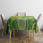Personalised Budgerigar Australia and Golden Wattle Tablecloth Budgie Aboriginal Art
