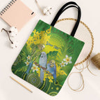 Personalised Budgerigar Australia and Golden Wattle Tote Bag Budgie Aboriginal Art - Aussie Hoodie