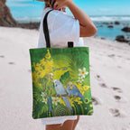 Personalised Budgerigar Australia and Golden Wattle Tote Bag Budgie Aboriginal Art - Aussie Hoodie