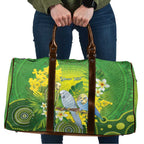 Personalised Budgerigar Australia and Golden Wattle Travel Bag Budgie Aboriginal Art - Aussie Hoodie