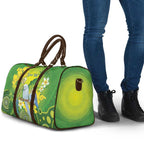 Personalised Budgerigar Australia and Golden Wattle Travel Bag Budgie Aboriginal Art - Aussie Hoodie