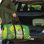 Personalised Budgerigar Australia and Golden Wattle Travel Bag Budgie Aboriginal Art - Aussie Hoodie