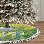Budgerigar Australia and Golden Wattle Tree Skirt Budgie Aboriginal Art - Aussie Hoodie
