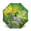 Personalised Budgerigar Australia and Golden Wattle Umbrella Budgie Aboriginal Art - Aussie Hoodie