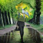 Personalised Budgerigar Australia and Golden Wattle Umbrella Budgie Aboriginal Art - Aussie Hoodie