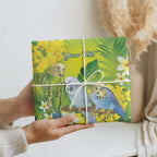 Personalised Budgerigar Australia and Golden Wattle Wrapping Paper Budgie Aboriginal Art - Aussie Hoodie