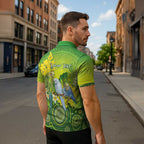 Personalised Budgerigar Australia and Golden Wattle Zipper Polo Shirt Budgie Aboriginal Art - Aussie Hoodie
