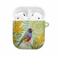 Gouldian Finch Golden Wattle Australia AirPods Case Aboriginal Watercolor Style - Aussie Hoodie