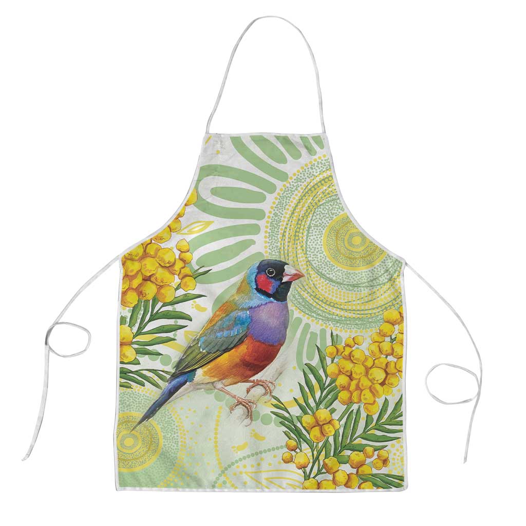 Gouldian Finch Golden Wattle Australia Apron Aboriginal Watercolor Style - Aussie Hoodie