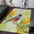 Gouldian Finch Golden Wattle Australia Area Rug Aboriginal Watercolor Style