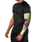 Gouldian Finch Golden Wattle Australia Arm Sleeves Aboriginal Watercolor Style - Aussie Hoodie
