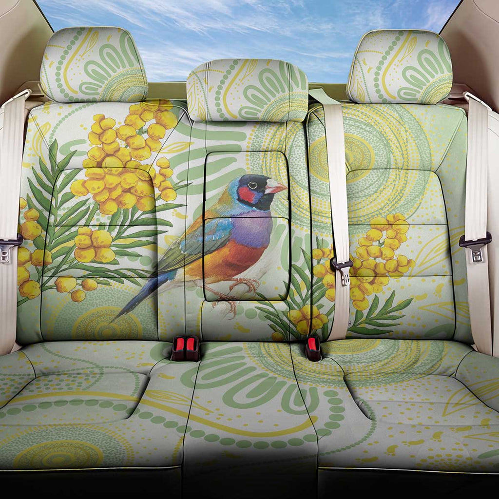 Gouldian Finch Golden Wattle Australia Back Car Seat Cover Aboriginal Watercolor Style