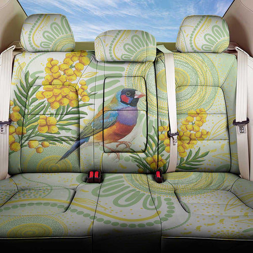 Gouldian Finch Golden Wattle Australia Back Car Seat Cover Aboriginal Watercolor Style